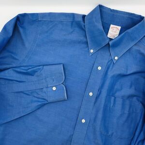 Brooks Brothers Shirt Traditional Fit Non Iron Button Down Blue LS Mens 16.5/35